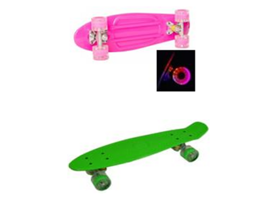 Deskorolka LED zielona/różowa
