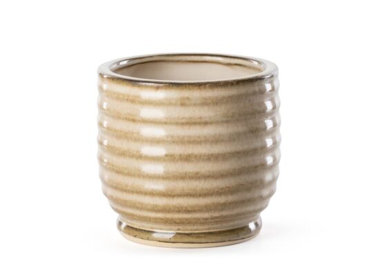 Doniczka ceramiczna BENA/01 12 x 12 x 11 cm jasny brązowy
