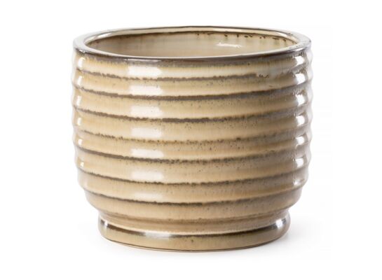 Doniczka ceramiczna BENA/03 19 x 19 x 15 cm jasny brązowy