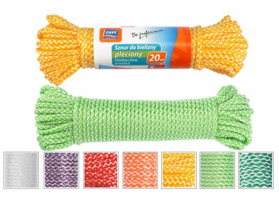 Sznur do bielizny pleciony 5 mm 20 m
