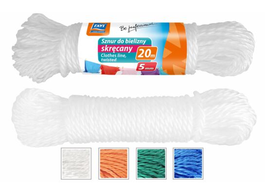 Sznur do bielizny skręcany 5 mm  x 20 m
