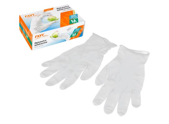 Rękawice lateksowe pudrowane M 100 sztuk