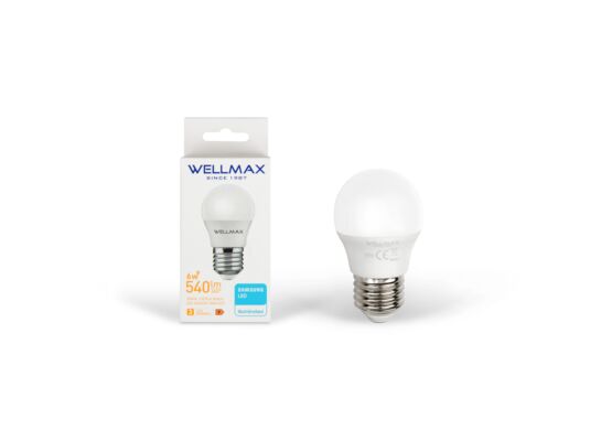 Żarówka LED E27 6 W kulka barwa ciepła Wellmax