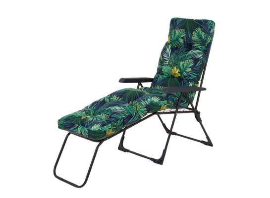 Leżak Alabama K2 w liście z poduszką i podłokietnikiem