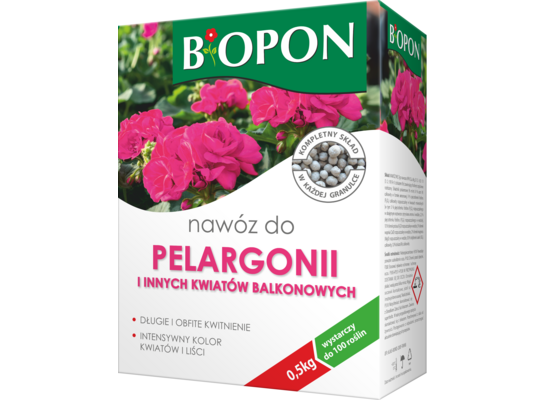Nawóz do pelargonii i innych kwiatów balkonowych 0,5 kg BOPON