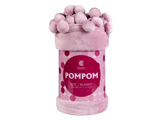 Koc POMPOM, róż 150 x 200 cm, BBK
