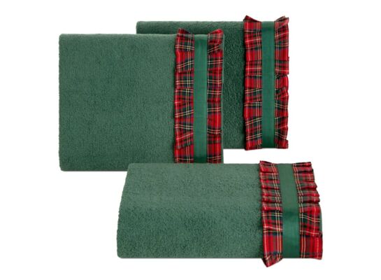 Ręcznik świąteczny SANTA 50 x 90 cm butelkowy zielony