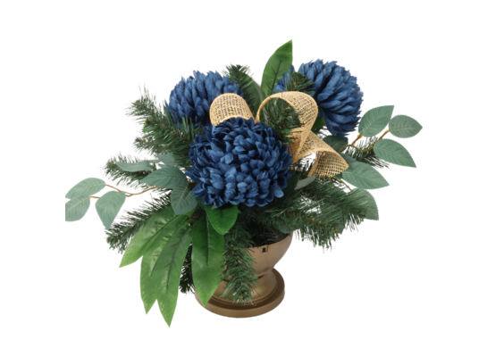 Stroik dekorowany w misie chryzantemy