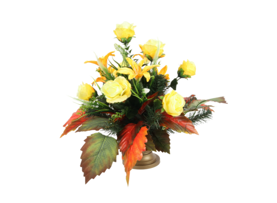 Stroik dekorowany w misie róże, lilie