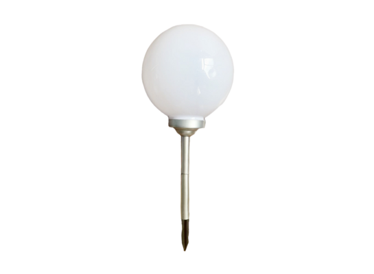 Lampa solarna kula biała 30 x 66,5 cm srebrna noga