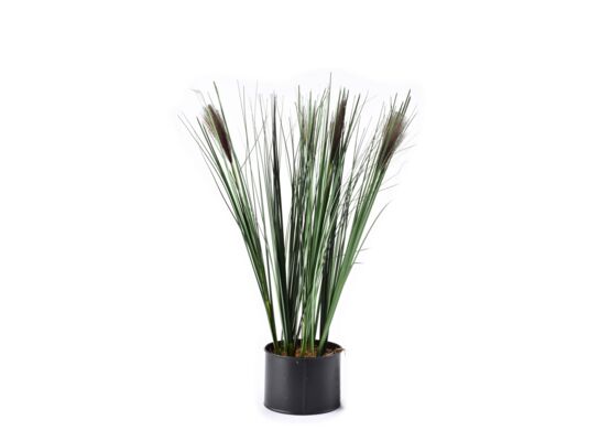 Trawa sztuczna w doniczce 12,5 x 54 cm brązowe kwiaty