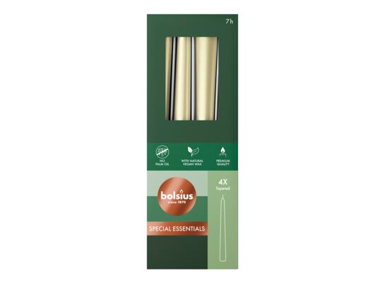 Świece szpica 245/24 4 sztuki metaliczny srebrny