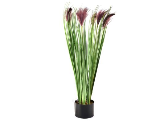 Trawa sztuczna w doniczce 12,5 x 74 cm fioletowe kwiaty