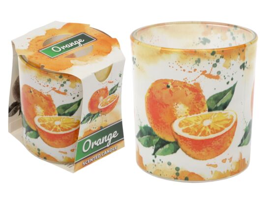 Świeca zapachowa w szklance art. 1324 VERONA pomarańcza