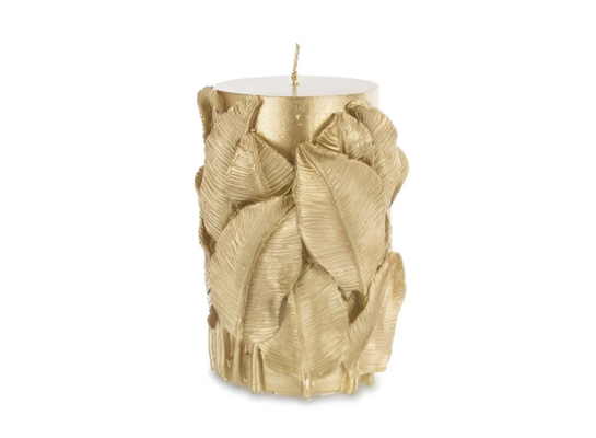 Świeca liście 10,5 x 16,5 cm złoty