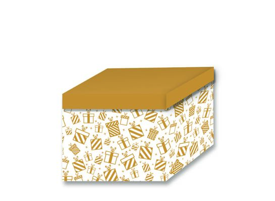 Pudło dekoracyjne prezenty wzory 1 szt. 21 l biało-brązowe