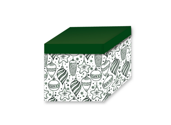 Pudło dekoracyjne bombka 2 szt. 15,6 l zielono-białe