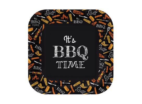 Talerze papierowe kwadratowe 23 cm BBQ Party Eco 10 szt.