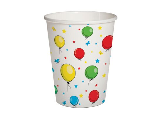 Kubek papierowy 0,25 l Balloons 10 szt.