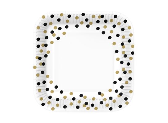 Talerze papierowe kwadratowe 23 cm Confetti Eco 10 szt.