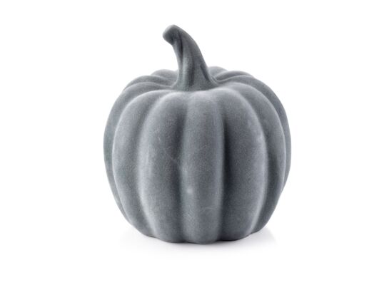 Figurka ceramiczna dynia welur szary HTC9342 15 x 15 x 16 cm szara