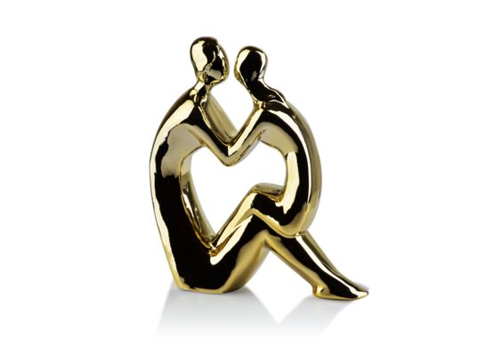 Figurka ceramiczna MIA para 5 x 6 x 17 cm złota