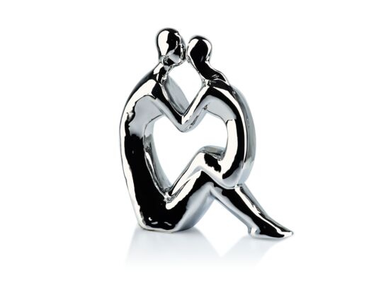 Figurka ceramiczna MIA para 5 x 6 x 17 cm srebrna