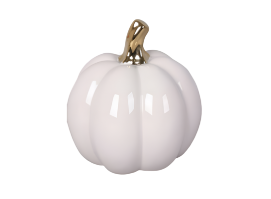 Figurka ceramiczna dynia HTC9277 12,5 x 12,5 x 13 cm biała