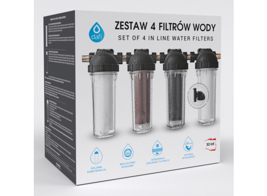 Zestaw filtrów 4x obudowa z filtrami