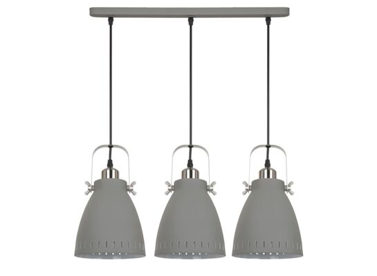 Lampa wisząca Franklin 3 x E27 szary piaskowany