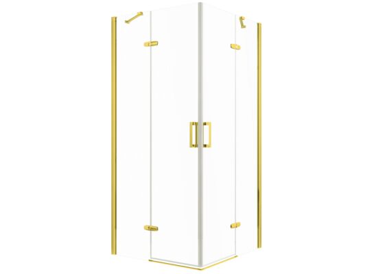 Kabina natryskowa Flow Gold złoty/transparentny 90 x 90 cm bez brodzika Kerra
