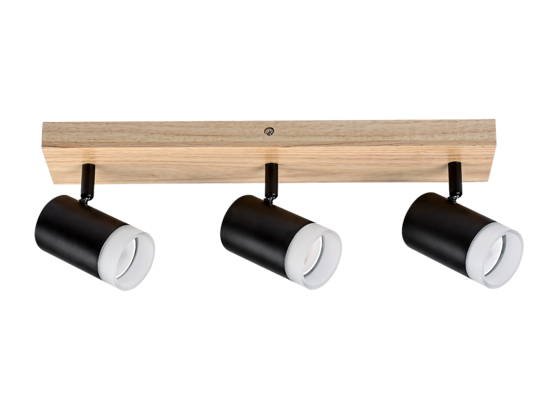 Spot Toras GU10 3 x 5 W dąb/czarny