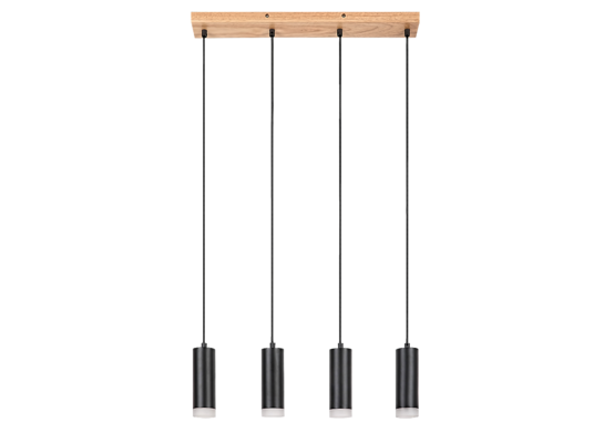 Lampa wisząca Toras GU10 4 x 5 W dąb/czarny