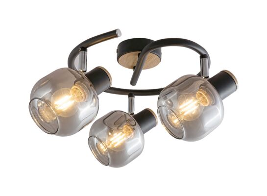 Spot 5399 Salazar E14 3 x 40 W czarny/dąb/szkło dymna