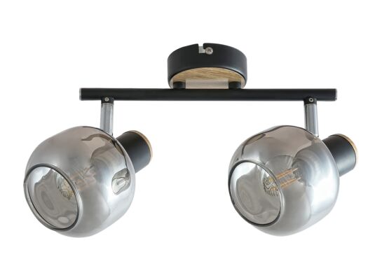 Spot 5398 Salazar E14 2 x 40 W czarny/dąb/szkło dymna