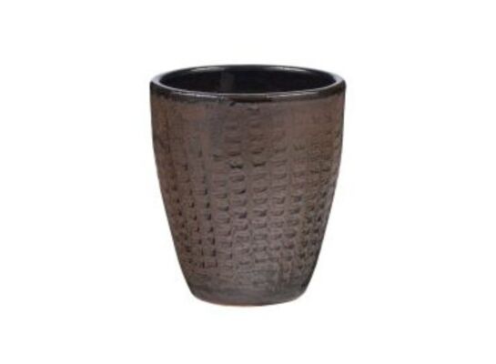 Donica ceramiczna szkliwiona Elite czarny antyk 20 x 23 cm