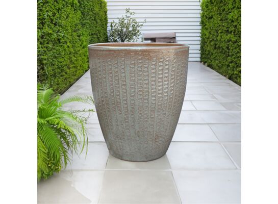 Donica ceramiczna szkliwiona Elite szary antyk 20 x 23 cm