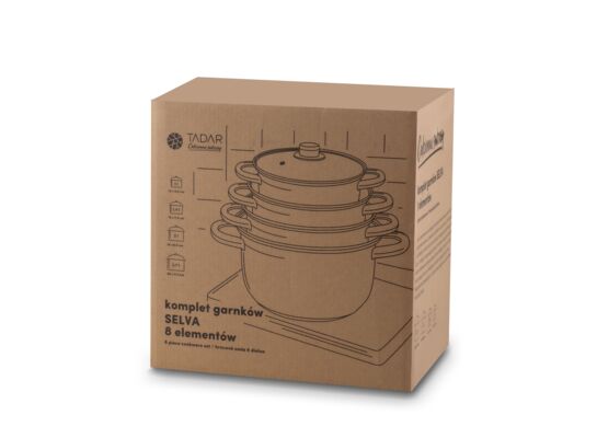 Zestaw garnków 8 elementów satyna SELVA