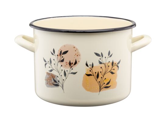 Garnek emaliowany wysoki z kalką FLORES 18 cm/3,4 l WZ3