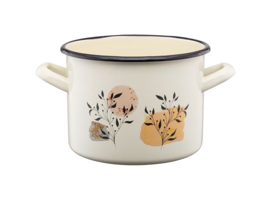 Garnek emaliowany wysoki z kalką FLORES 16 cm/2,4 l WZ3
