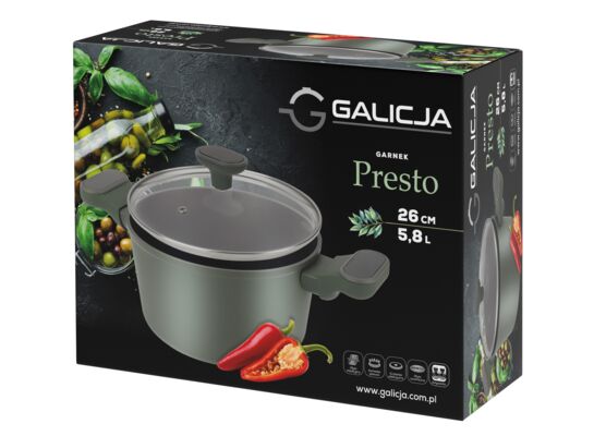 Garnek PRESTO 26 cm/ 5,8 l zielony