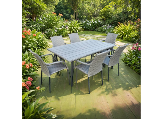 Zestaw mebli ogrodowych stół 6 krzeseł