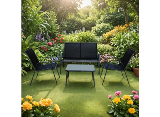 Komplet mebli ogrodowych 4 osobowy Manhattan antracyt PATIO