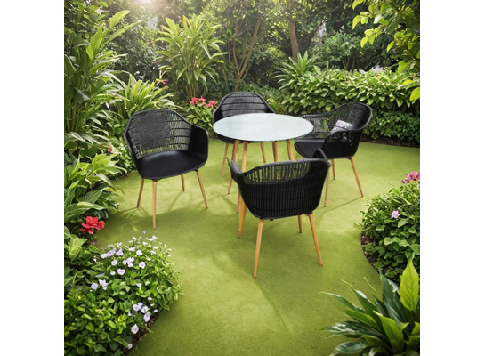 Komplet mebli ogrodowych Igor stół + 4 krzesła czarny