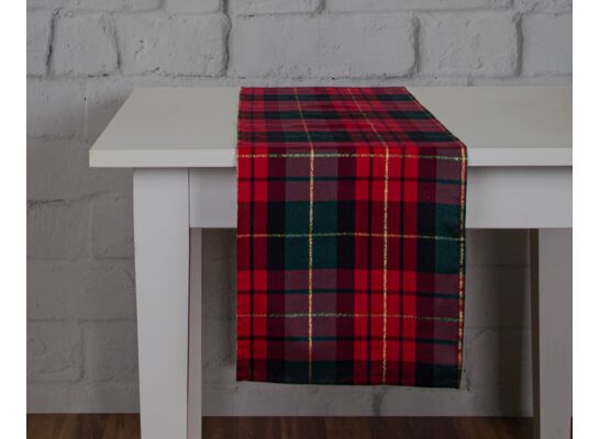 Bieżnik Xmas check 35 x 180 cm czerwony