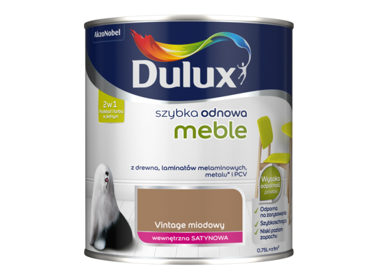 Farba akrylowa Dulux Szybka Odnowa Meble 0,75 l - vintage miodowy
