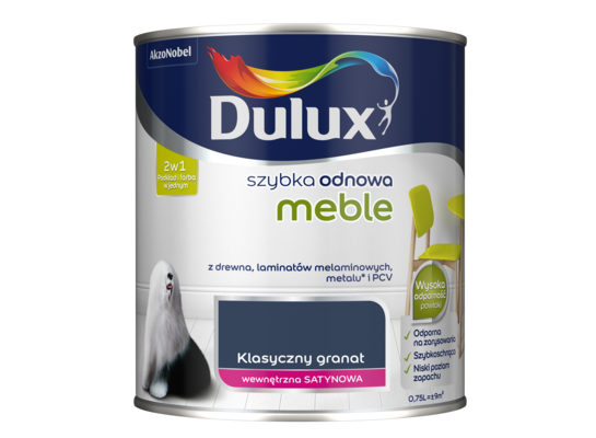 Farba akrylowa Dulux Szybka Odnowa Meble 0,75 l - klasyczny granat