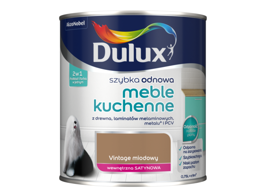 Farba akrylowa Dulux Szybka Odnowa Meble Kuchenne 0,75 l - vintage miodowy