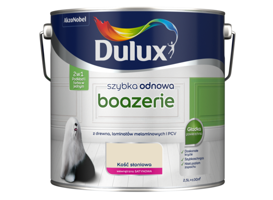 Farba akrylowa Dulux Szybka Odnowa Boazerie SAT 2,5 l - kość słoniowa