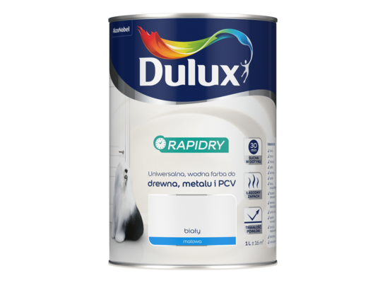 Farba akrylowa Dulux Rapidry 1 l MAT biały